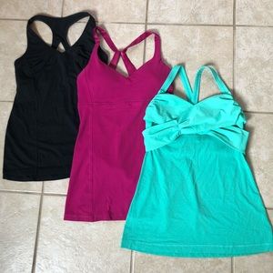 3 Lululemon Tanks - size 6